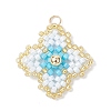 3Pcs 3 Colors Handmade Glass Seed Beaded Quatrefoil Pattern Pendants PALLOY-MZ00965-2