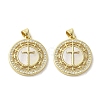 Brass Micro Pave Clear Cubic Zirconia Pendants KK-I708-04C-G-1
