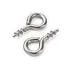 Non-Tarnish 304 Stainless Steel Screw Eye Pin Peg Bails X-STAS-K171-52P-8x4mm-4