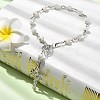 Acrylic Round with Cross Pattern Beaded Charm Bracelets for Women BJEW-JB11347-01-1