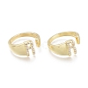 Brass Micro Pave Clear Cubic Zirconia Cuff Rings RJEW-F103-13R-G-1