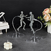 Assembled Rectangle PS Plastic Action Figure Display Stands with Adjustable Iron Support Arm ODIS-WH0100-12D-4