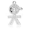 Nickel Free Silver Color Plated Alloy Rhinestone Boy Pendants ALRI-E107-01S-NF-2