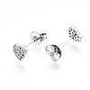 Brass Micro Pave Clear Cubic Zirconia Stud Earrings EJEW-T046-26P-NF-2