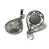 Natural Rose Quartz Pendants G-Q158-05P-19-2