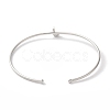 Rack Plating Brass Micro Pave Clear Cubic Zirconia Letter Open Cuff Bangles BJEW-A018-01P-J-3