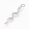 Brass Micro Pave Cubic Zirconia Pendants X-ZIRC-O026-22P-NR-1