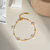 Stainless Steel Woven Flower Link Chain Bracelets for Women AC0915-3-2