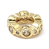 Brass Micro Pave Cubic Zirconia European Beads KK-P345-03G-2