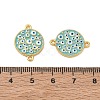 Brass Enamel Connector Charms CU-CBA6B6F-21G-3