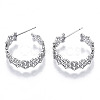 Brass Half Hoop Earrings KK-N232-114P-NF-1
