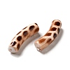 Spray Painted Leopard Print Opaque Acrylic Beads OACR-L013-036-2