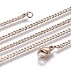 Ion Plating(IP) 304 Stainless Steel Curb Chain Necklaces NJEW-L162-01A-RG-1