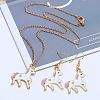 Christmas Theme Alloy Enamel Pendant Necklace & Dangle Earrings Set FN1321-2-1