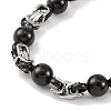 201 Stainless Steel Round Ball Links Chain Necklace NJEW-F222-38EBP-06-3