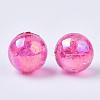 AB Color Transparent Crackle Round Acrylic Beads CACR-S006-06-2