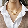 201 Stainless Steel 3 Round Graduated Beaded Pendant Necklaces FS-WGD22DA-02-2