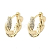 Brass Clear Cubic Zirconia Hoop Earrings EJEW-Q014-29G-5
