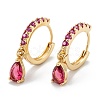 Brass Micro Pave Cubic Zirconia Huggie Hoop Earrings EJEW-K087-03G-2