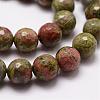 Natural Unakite Beads Strands G-D840-45-6mm-3