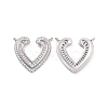 Brass Pave Clear Cubic Zirconia Pendants KK-E068-VC476-1