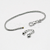 Brass European Style Bracelet Making X-MAK-R011-03P-2