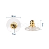 50Pairs Brass Bullet Clutch Bullet Clutch Earring Backs with Pad KK-YW0001-02G-2