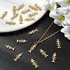 SHEGRACE Brass Micro Pave Cubic Zirconia Fishbone Charms XGR0163G-109G-5
