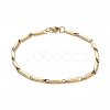 Ion Plating(IP) Unisex 201 Stainless Steel Bar Link Chain Bracelets BJEW-L637-35B-G-1