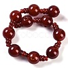 Natural Carnelian 3-Hole Guru Beads Strands G-H064-E08-02A-3