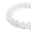 Natural Quartz Crystal Round Beaded Stretch Bracelets BJEW-TA00278-3