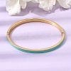 304 Stainless Steel Enamel Hinged Cuff Bangles for Women SA-CBAC920-15G-01C-1