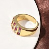 Brass Micro Pave Cubic Zirconia Cuff Open Rings RJEW-C158-04G-7