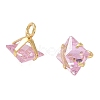 Brass Pave Cubic Zirconia Charms CU-CBABEB3-05G-3