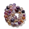 Faceted Natural Banded Agate Beads Strands G-F447-12mm-O07-3