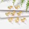 Rack Plating Brass Micro Pave Clear Cubic Zirconia Stud Earrings EJEW-K299-01G-3