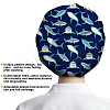 Cotton Adjustable Printed Bouffant Hats Working Caps for Women Men AJEW-WH0677-004-3