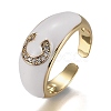 Brass Micro Pave Clear Cubic Zirconia Cuff Rings RJEW-H538-03G-C-3