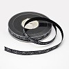 Halloween Ornaments Spider Web Pattern Printed Grosgrain Ribbons SRIB-L005-9mm-02-1