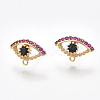 Brass Cubic Zirconia Stud Earring Findings X-KK-S350-350-1
