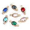 70Pcs 7 Colors K9 Glass Connector Charms GLAA-N038-24-4