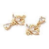 Brass with Glass Rhinestone Pendants X1-KK-B074-09G-2