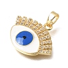 Brass Micro Pave Clear Cubic Zirconia Pendants KK-C263-22I-G-2
