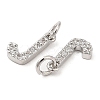 Brass Micro Pave Grade AAA Cubic Zirconia Charms ZIRC-P067-11P-J-NR-3