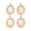 Natural White Shell Oval Pendants KK-F919-48G-1