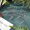 4Pcs 2 Style Stainless Steel Skeleton Skull Dangle Hoop Earrings for Women EJEW-AN0002-52-7