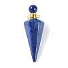 Dyed Natural Lapis Lazuli Faceted Cone Openable Perfume Bottle Big Pendants G-L524-18G-09-1