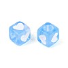 Spray Painted Transparent Acrylic Beads OACR-N140-02A-2