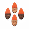Transparent Resin & Walnut Wood Pendants RESI-N025-032-C07-2