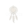 Hollow Alloy Pendants Cabochons Settings PALLOY-TAC0127-04S-1